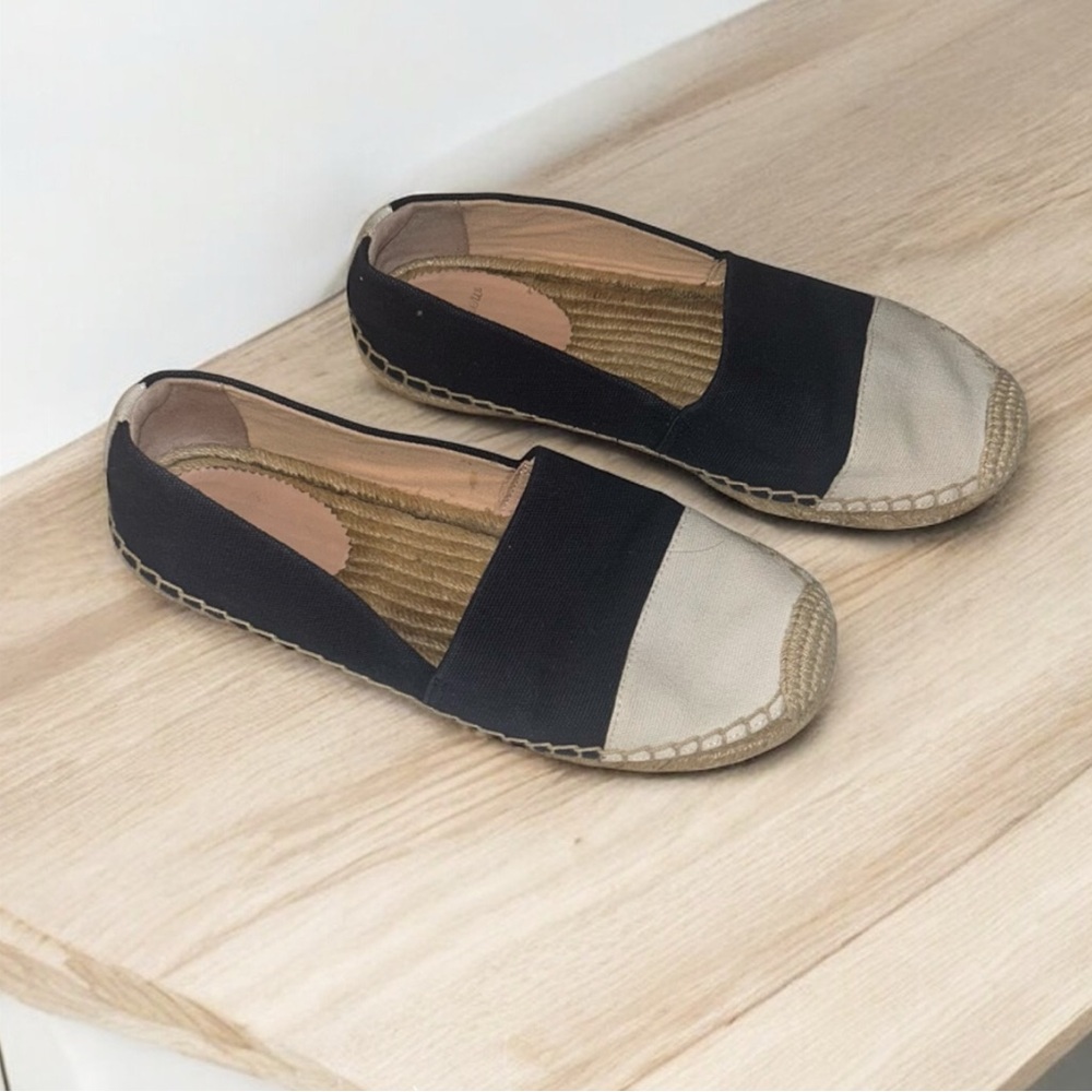 J. Crew Black and Beige Espadrilles